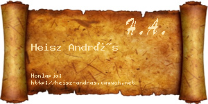 Heisz András névjegykártya